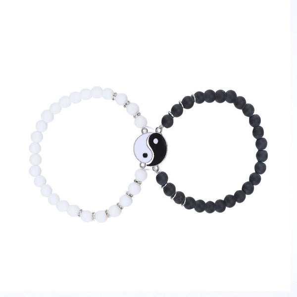 Yin Yang Paired Jewelry Fashion Couple Bracelets Best Friends Tai Chi Beaded