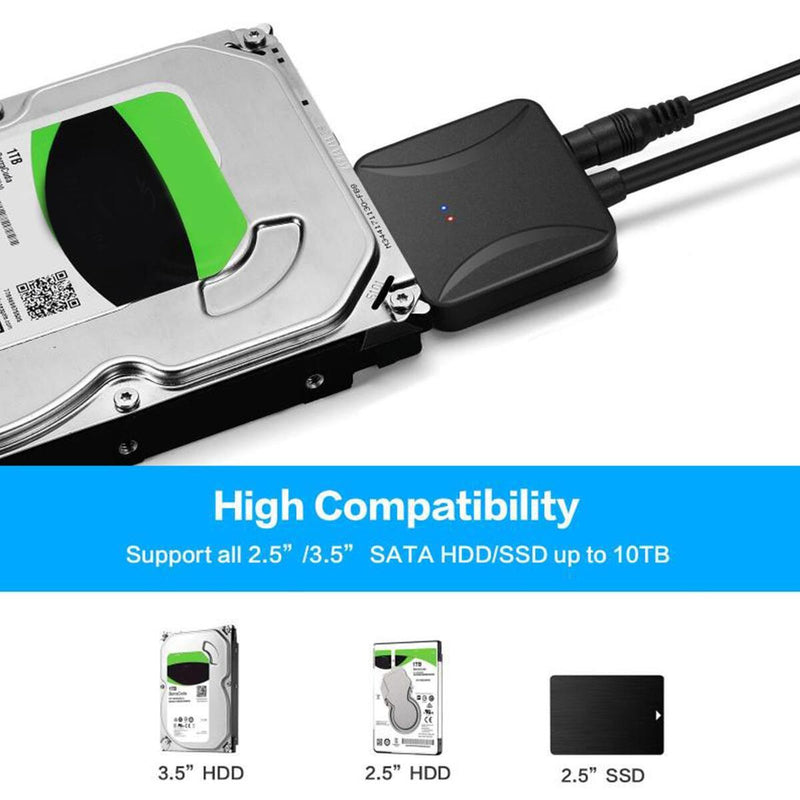 SATA to USB 3.0 Adapter Cable for 3.5/2.5 Inch SSD HDD Hard Drive Disk_