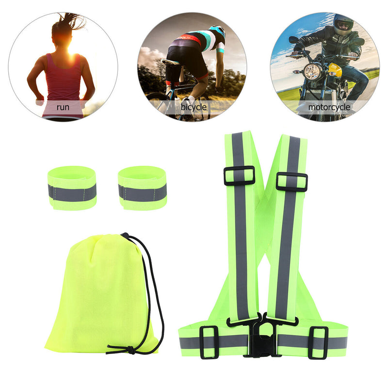 Reflective Vest Running Gear Lightweight Safety Vests with Arm Bands for Jogg