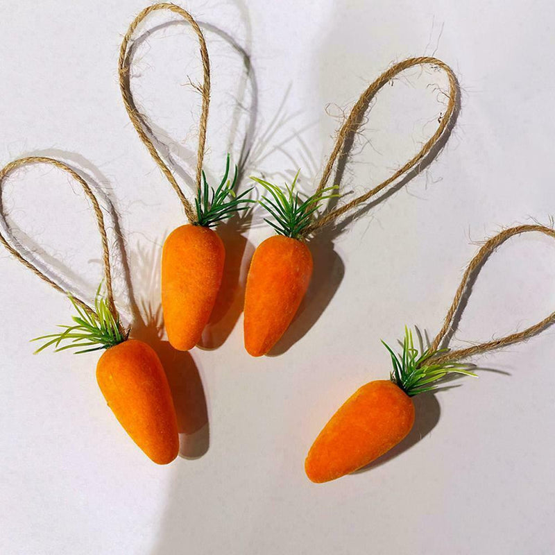 10pcs Easter DIY Flocking Carrot Kindergarten Color Simulation Gifts Carrot O7B6