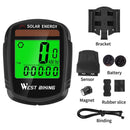 WEST BIKING Wireless Bicycle Computer Backlight MTB Solar Energy Speedometer