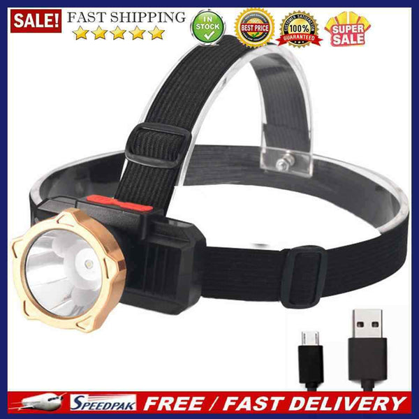 USB Rechargeable Portable LED Head-Wear Flashlight for Night Fishing Campin