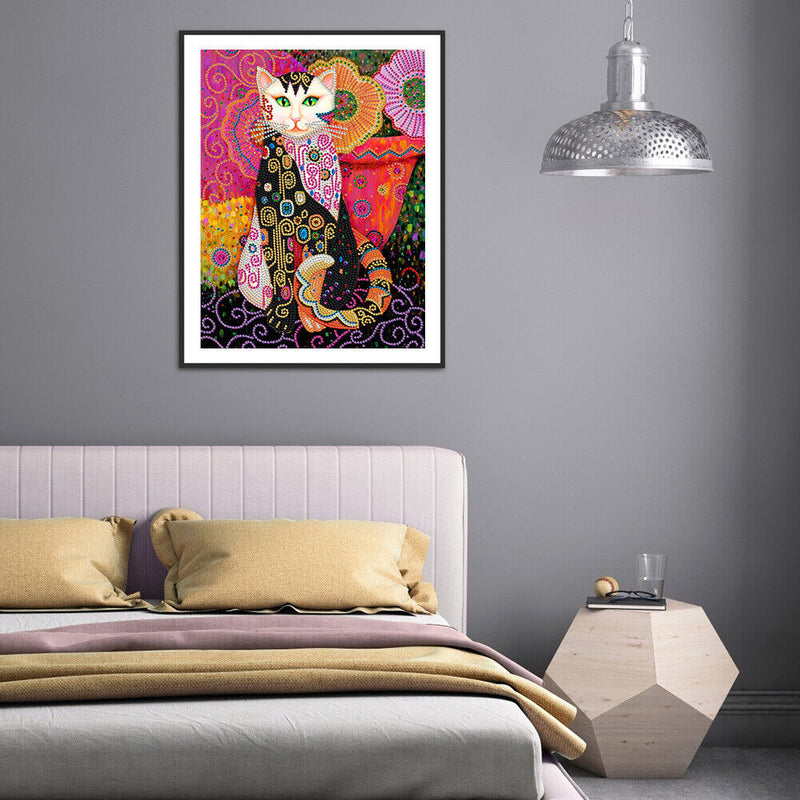 5D Diamond Painting Kit Cat Partial Special Shape Drill DIY Craft Mosaic Picture