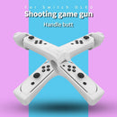 Gun Shape Handgrip Sense Joystick for NS/NS OLED Game Controller (White)