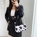 Retro Women Animal Pattern Print Underarm Shoulder Bag Small Handbags (Cow)