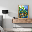 5D DIY Diamond Painting Aquarium Cat Full Round Drill Mosaic Art Picture Kits