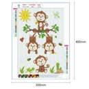 5D DIY Full Drill Diamond Painting Monkey Cross Stitch Mosaic Craft Kit Wall