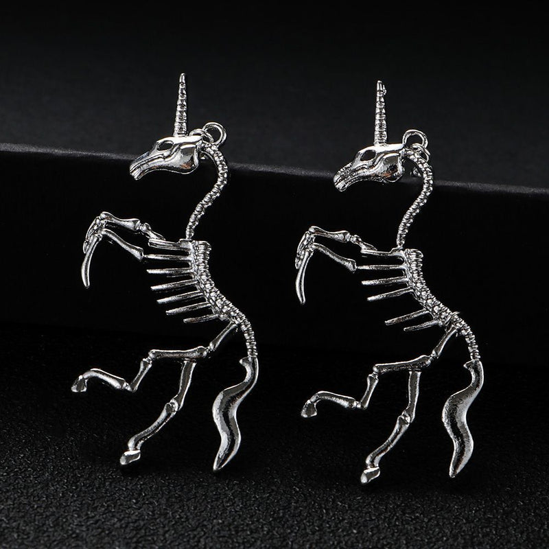 Wedding Party Girl Skeleton Drop Earrings Novel Dangle Earrings Horse Pendant