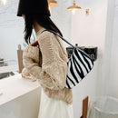 Plush Soft Women Shoulder Bag Female Animal Cow Zebra Pattern Underarm Handbags