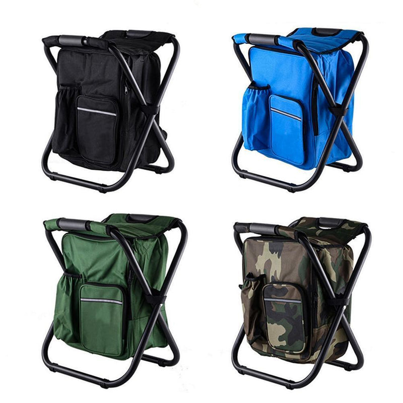 Outdoor Folding Camping Fishing Chair Backpack Hiking Seat Bag (Camouflage)