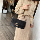 Corduroy Retro Women Shoulder Bag Pure Color Totes Elegant Travel Handbag Purse