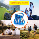 6pcs Outdoor Camping Carabiner Quick Hanging Buckle Climbing Survival Equipme