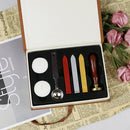 Retro Wax Seal Stamp Fire Painting Stamping Gift Box Set for DIY Manual (F)