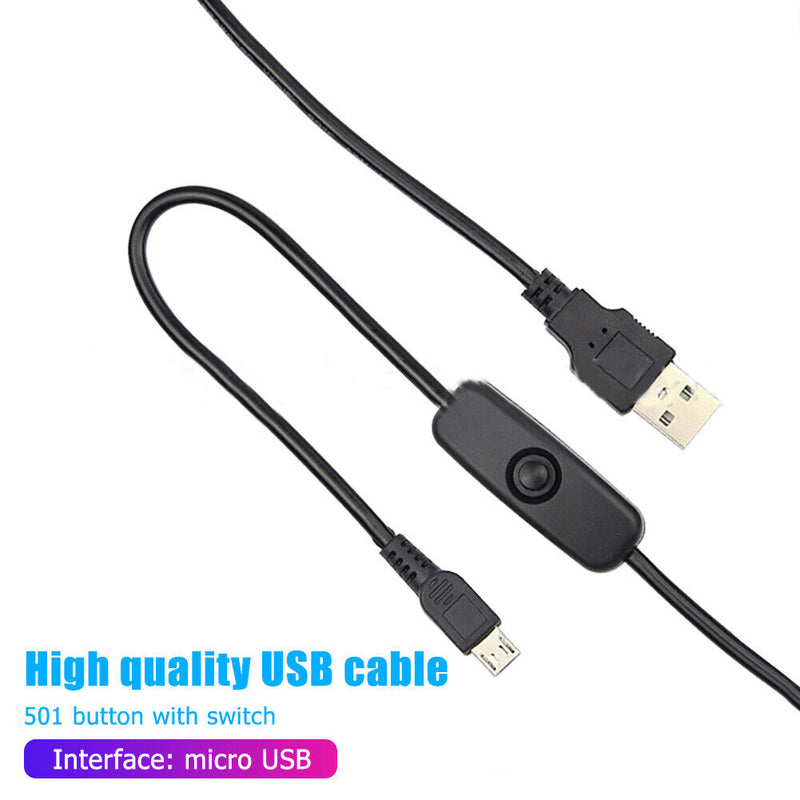 USB to Micro USB Charger Adapter Power Cable w/ On/Off Switch for Raspberry Pi