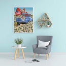 Car in Flower Oil Paint By Numbers Kits Canvas Picture DIY Wall Art Craft Color