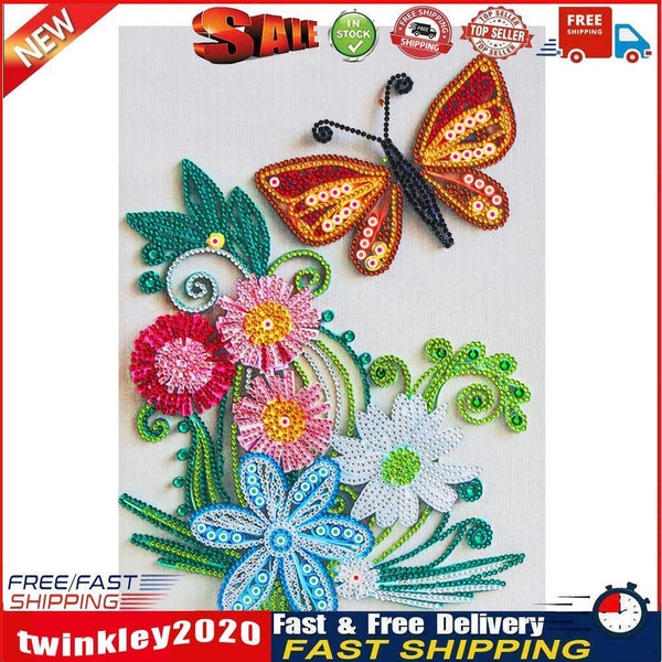 Quilling Flower Partial Special Shape Crystal Diamond Painting DIY (GT197) Newly