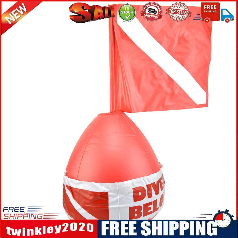 PVC Floating Buoy with Dive Flag Scuba Diving Flag Surface Marker Buoy Sign