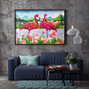 Diamond Painting Flamingo Full round Rhinestone Wall