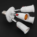 E27 Splitter 4 Heads Lamp Base Adjustable LED Light Holder Adapter Socket