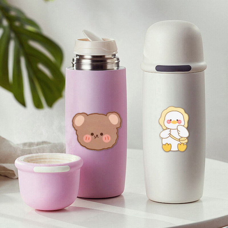 Water Bottle Stickers Laptop Skateboard PVC Decals for Kids Teens (Bear) Newly