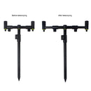 Carp Fishing Rod Holder Adjustable Fish Pole Stand with Bites Alarm Indicator
