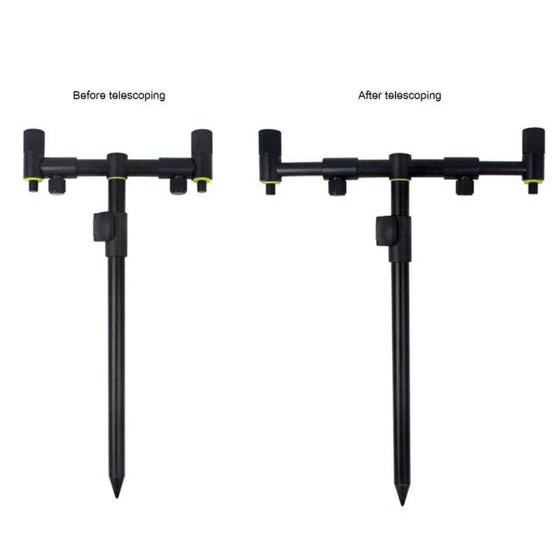 Carp Fishing Rod Holder Adjustable Fish Pole Stand with Bites Alarm Indicator