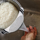 Stainless Steel Pot Funnel Strainer Rice Wash Basket Water Filter Drainer