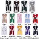 Dress Hair Bow Set Kids Suspenders Printed Bow Tie Cow Tie Belts Elastic Braces