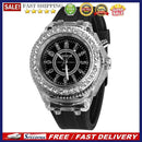 Luminous Watch Fashion LED Flash Light Round Dial Rhinestone Wristwatch Gifts