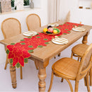Durable Red Flowers String Table Flag Dust Cover for Christmas Home Party Supply