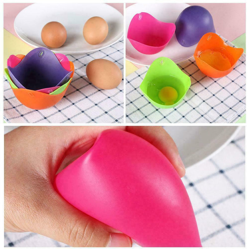 Kitchen Silicone Egg Poacher Poaching Pod Pan Poached Cup Mould B3E2