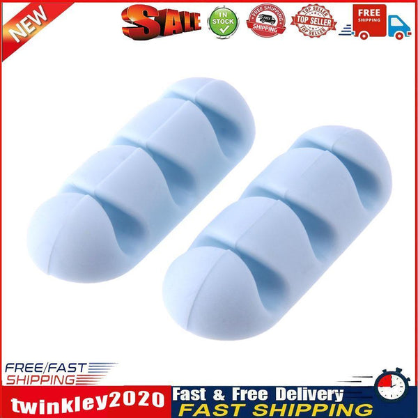 Mini Adhesive Ethernet Charging Data Earphone Cable Organizer Tool(Blue) Newly