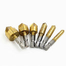6pcs HSS Chamfer Drill Bit Hex Shank 90 Degree 6mm-19mm Countersink Chamfer