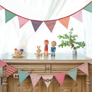 12 Flags 3.2M Striped Cotton Fabric Flag Banner Bunting Pennant Wedding