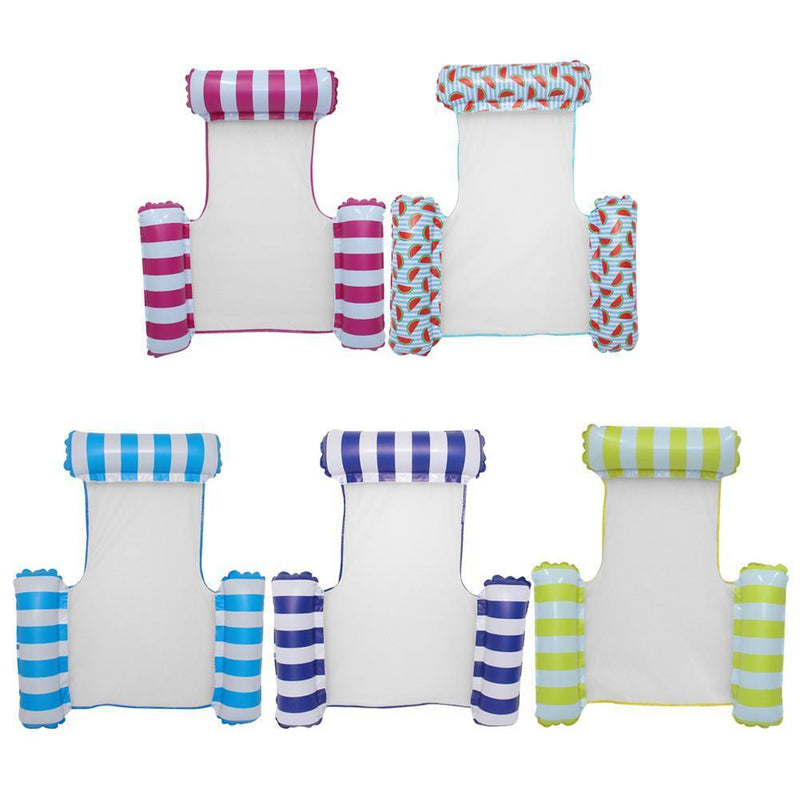 PVC Water Hammock Float Lounger Pool Inflatable Recliner Chair (Dark Blue)