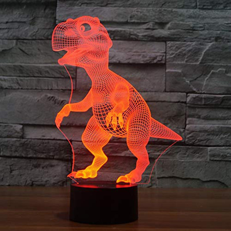 Colorful LED Dinosaur Night Light Halloween Lamp Touch Remote Control Ornaments