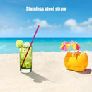 4pcs Reusable Drinking Straws Brush Set Drinks Supplies (Pink Straight)