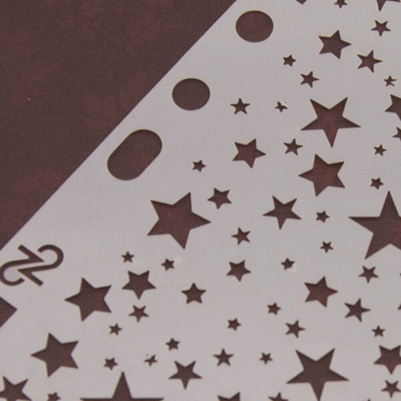 Star Hollow Lace Ruler Embossing Theme Template DIY Photo Album Drawing Tool