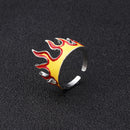 Fashion Accessories Male Birthday Gifts Gothic Punk Biker Flame Opening Rings