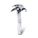 Women Wedding Diamond Purple Mandala Flower Ring Jewel Ring Engagement Ring