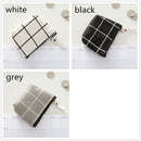 Fashion Key Case Mini Korean Coin Purses Zipper Lattice Cotton and Linen