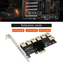 PCI-E 1x1 to 7 Riser Card Adapter Multiplier Hub Connector PCI-Express USB 3.0
