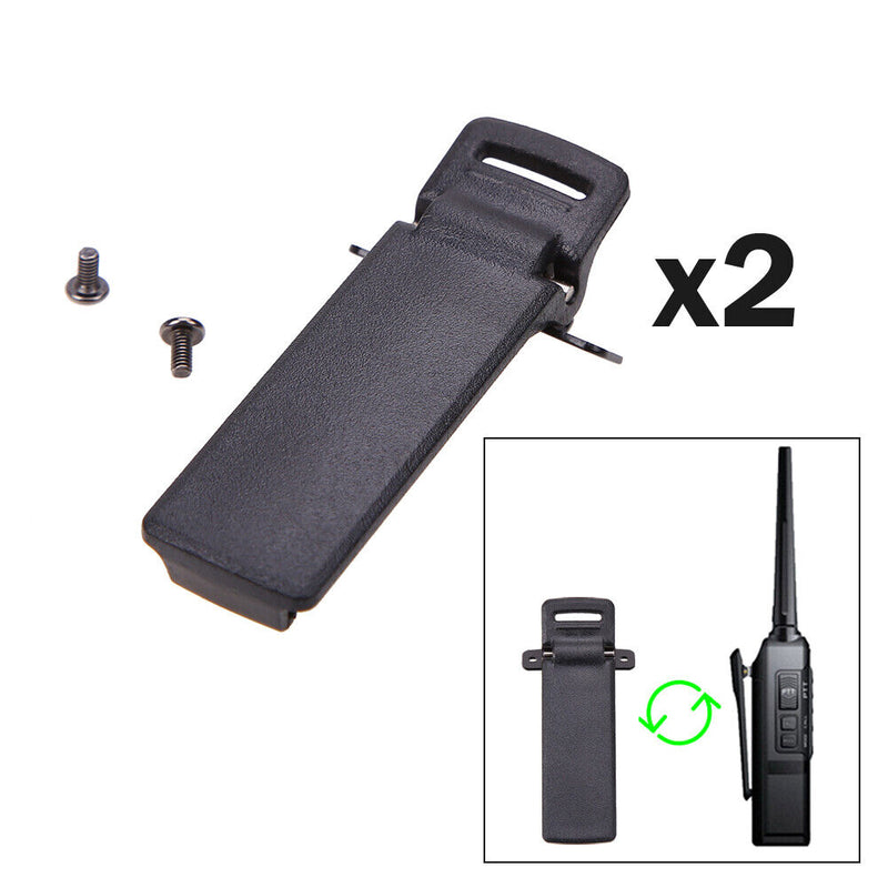2Pcs Walkie Talkie Spare Back Belt Clip for Baofeng 2-way Radio UV5R Newly