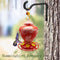 Plastic Bird Water Feeder Bottle Hanging Flower Hummingbird Feeder (Red)