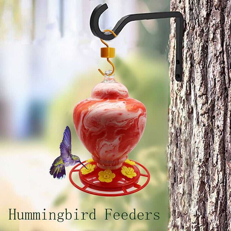 Plastic Bird Water Feeder Bottle Hanging Flower Hummingbird Feeder (Red)