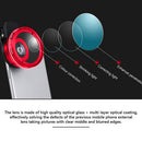 2 in 1 Lens Universal Clip 37mm Cell Phone Lens 0.45x 49UV HD Lens (Red) Newly