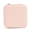 Portable Earrings Rings Storage Box PU Leather Jewelry Display Case (Pink)