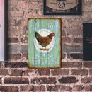 Chicken Tin Plate Retro Metal Sign Home Decor Wall Cafe Iron Painting Crafts