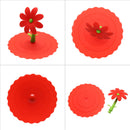 Sunflower Dustproof Reusable Silicone Cup Lid Insulation Cup Cover (Red) Newly