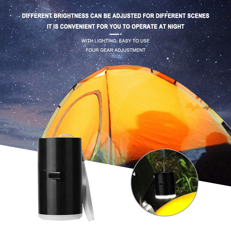 USB Mini Outdoor Inflatable Mat Air Pump Camping Emergency Lighting (Black)
